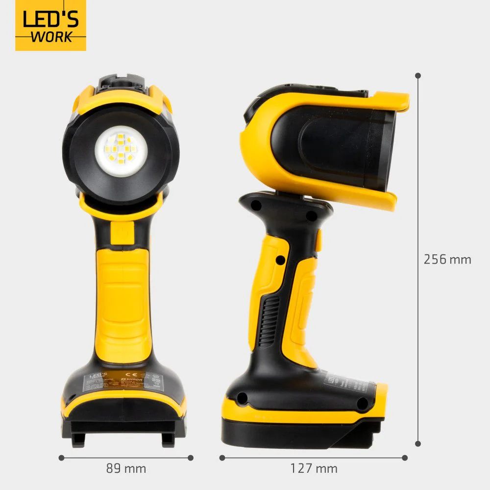 LED's Work 18V Accu werklamp incl Adapters voor elektrisch gereedschap - 5W 500lm 5000K - IP20 IK08 - Image 6