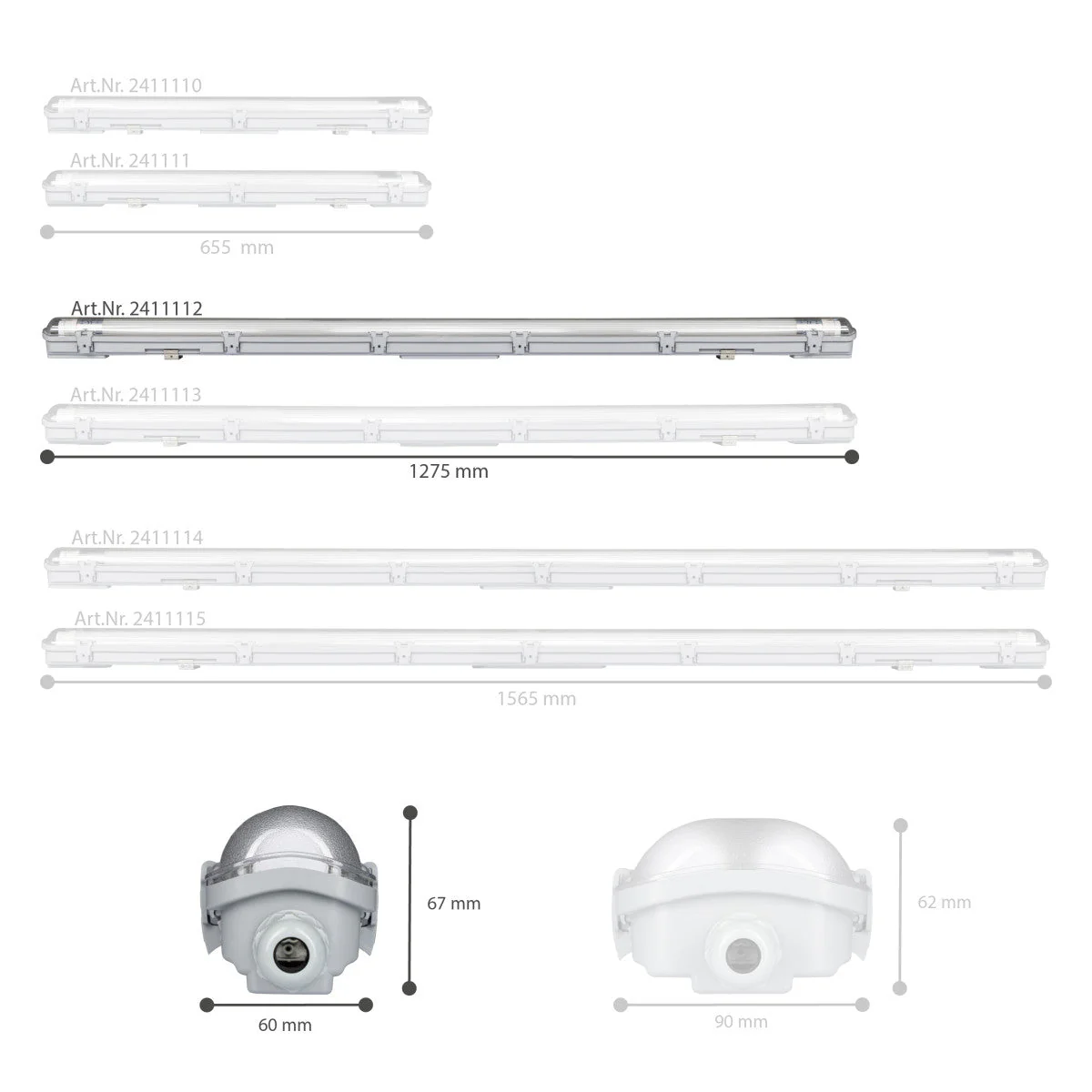 LED's Light LED TL armatuur 120 cm compleet met LED TL buis - 2160lm - 4000K - IP65 - Image 11