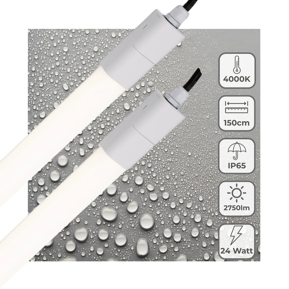2 PACK - LED's Light LED TL verlichting compleet 150 cm - Geschikt voor buiten en binnen - 2750 lm - Image 2