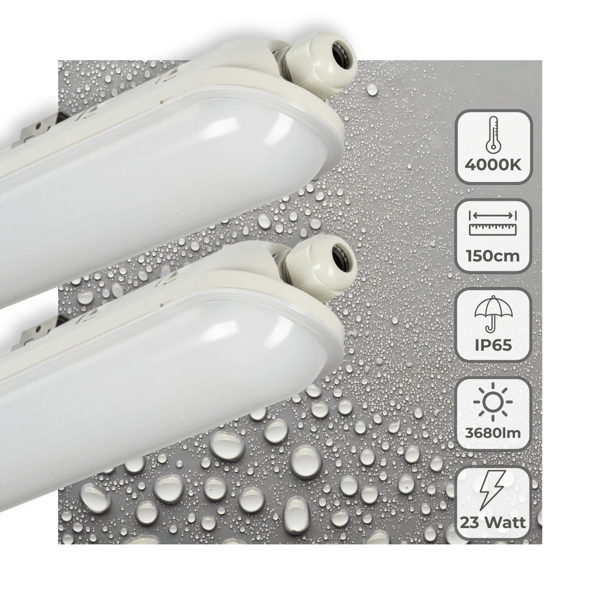 2 PACK - LED's Light Pro Premium LED TL armatuur compleet 150 cm - Waterdicht - 3680 lm - Image 2