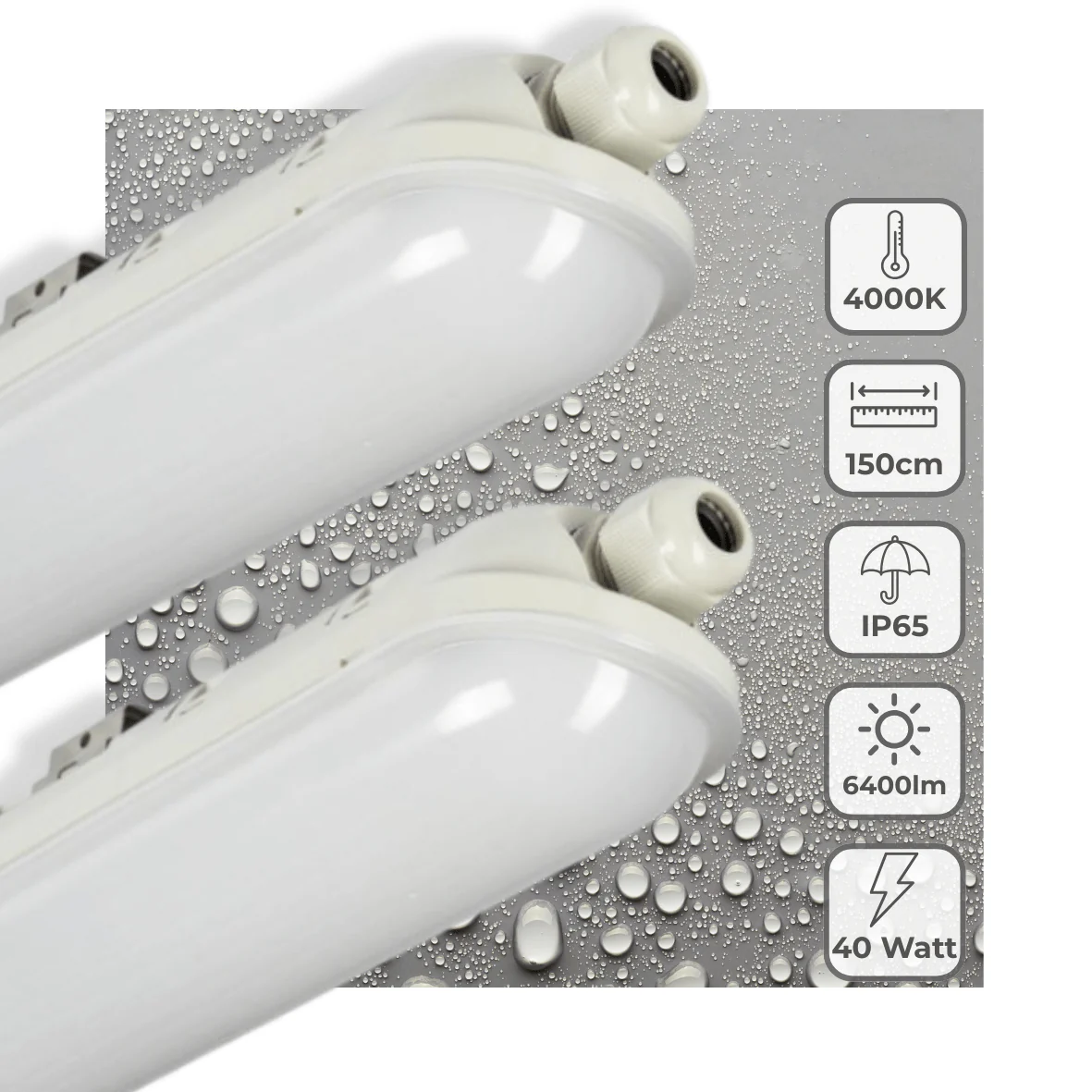 2 PACK - LED's Light Pro Premium Koppelbaar LED TL armatuur 40W 150cm 6400lm 4000K 160lm/w - Image 2