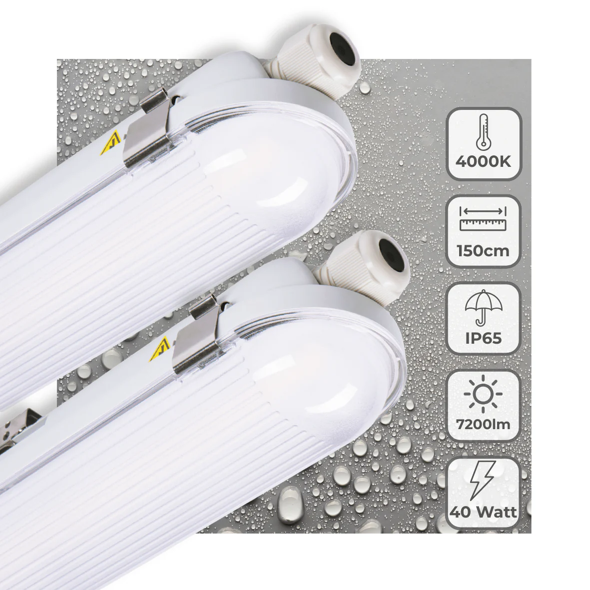 2 PACK - LED's Light Pro Philips Koppelbare TL armatuur 150 cm - 40W - Energielabel B - Dimbaar licht - 7200 lm - 180Lm/W - IP65 - 4000K - IK08 - Image 2