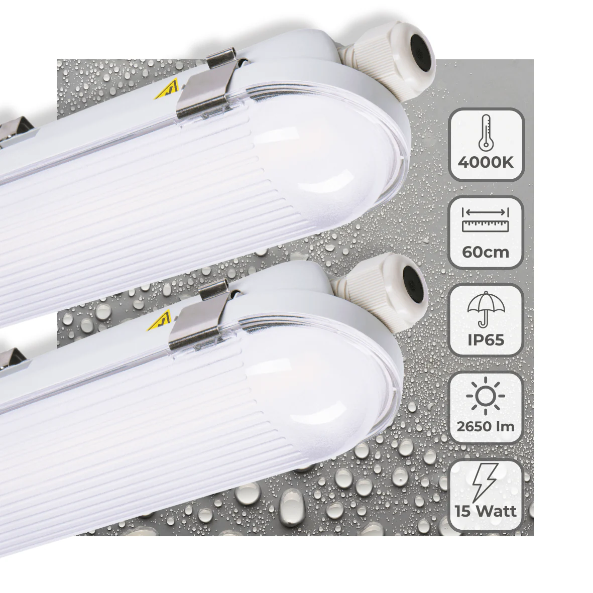2 PACK - LED's Light Pro Philips TL Armatuur Strip 60 cm - Koppelbaar - Energielabel B - IP65 waterdicht - 2650 lm - 175lm/w - Image 2