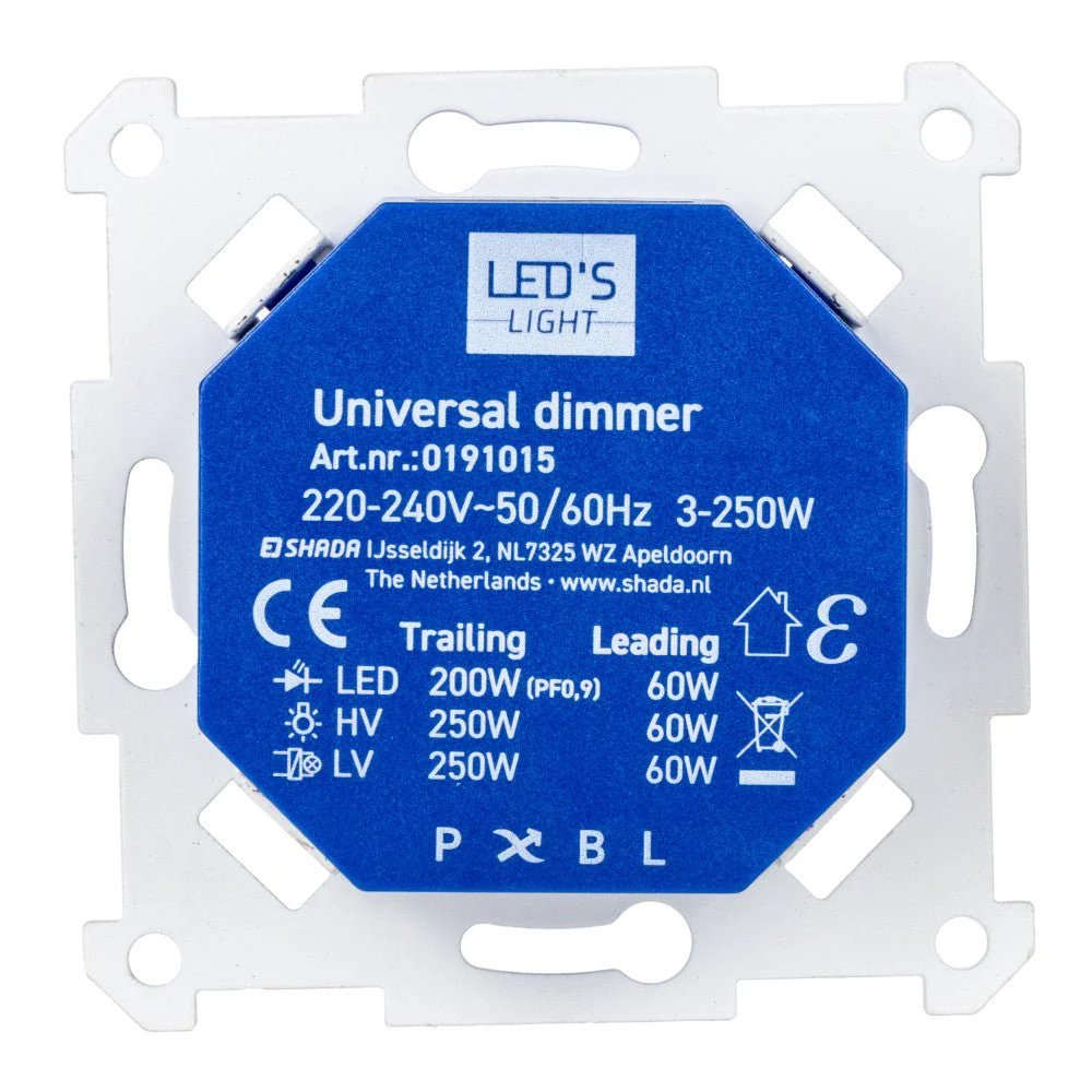 LED's Light Led Dimmer Inbouw – Universele Dimmer Geschikt voor Alle Led Verlichting - 250W - Traploos dimmen - Fase-Afsnijding & Fase-Aansnijding - Image 3