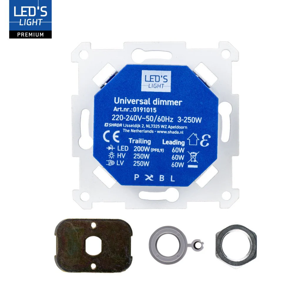 LED's Light Led Dimmer Inbouw – Universele Dimmer Geschikt voor Alle Led Verlichting - 250W - Traploos dimmen - Fase-Afsnijding & Fase-Aansnijding - Image 6