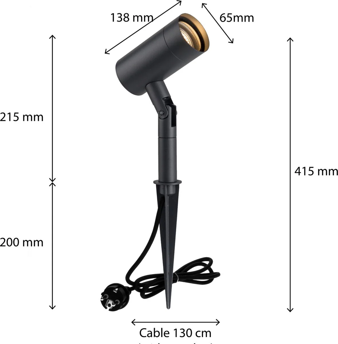 LED's Light Prikspot Tuinverlichting - Kantelbaar - GU10 fitting - IP54 waterbestendig - Antraciet - Image 6