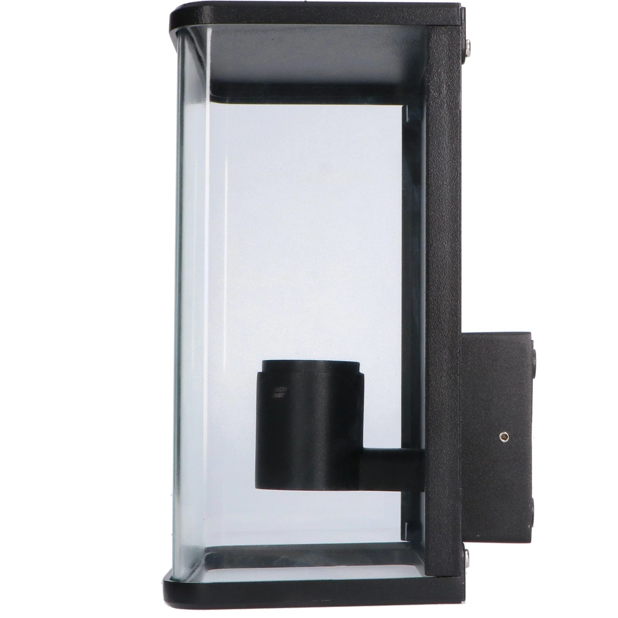 LED Wandlamp Glas - Rondom licht - Rechthoek - E27 fitting - IP44 - Zwart - Image 5