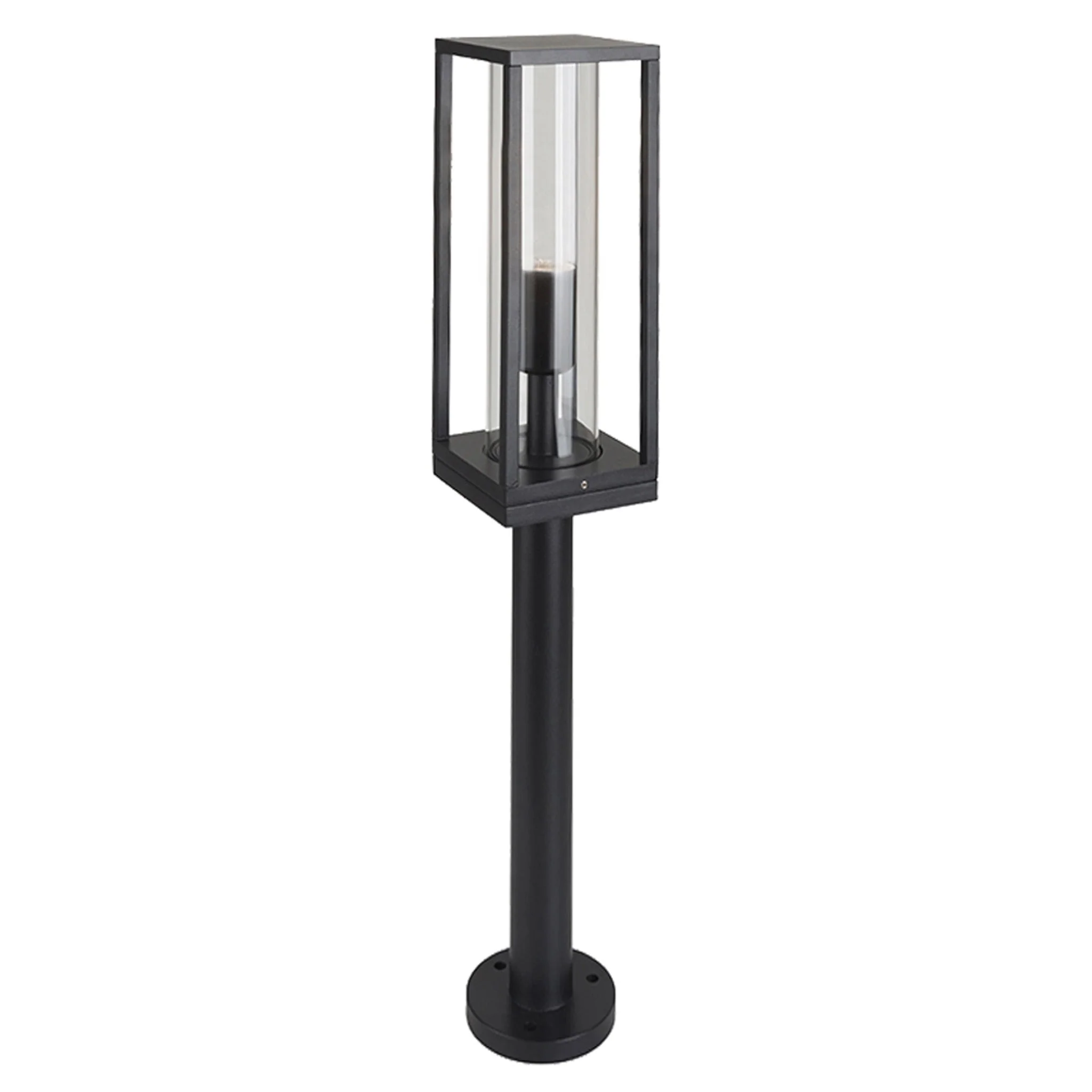 LED's Light LED Lantaarnpaal Tuinlamp met glazen ruiten - E27 fitting - IP44 - 80 cm - Zwart - Image 4