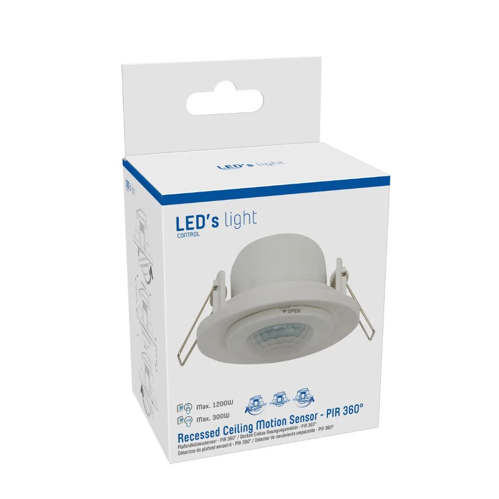 LED's Light Inbouw Bewegingsmelder - 0 tot 1200W - Detectiebereik van 8 meter - Image 9