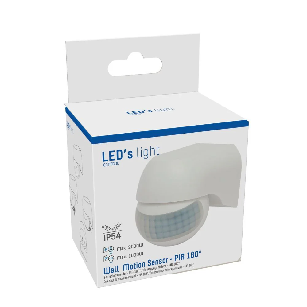 LED's Light 2-in-1 Bewegingsmelder met 12 meter bereik - Voor binnen & buiten - Wandmontage - Wit - Image 8