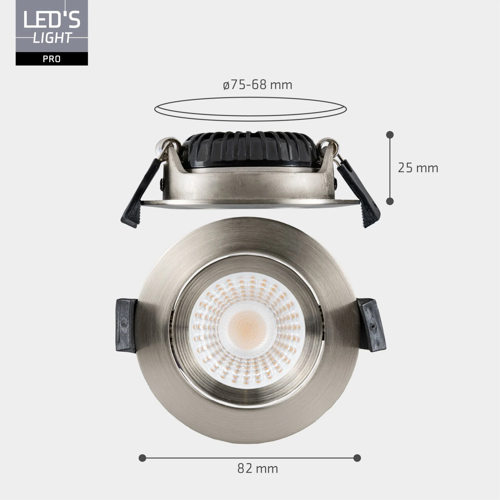 LED's Light PRO downlight inbouwspot Ø 68mm - Kantelbaar - Spatwaterdicht - Dim to Warm - Zilver - Image 7
