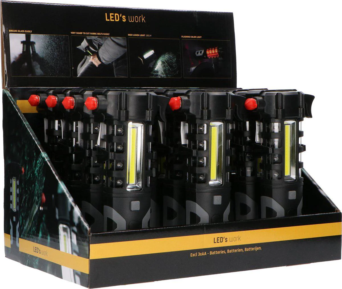 LED's Light 3-in-1 Noodverlichting - Ideaal voor in de auto - Oplaadbaar en draadloos - 2 lichtpunten - 300 Lumen - Image 12