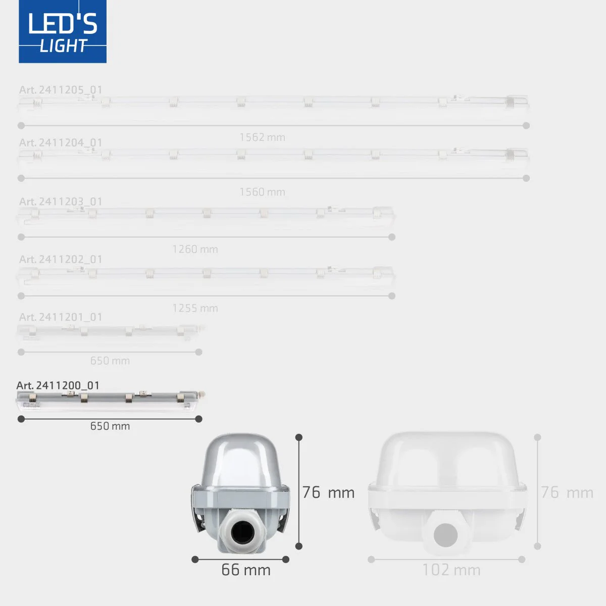 LED's Light Complete LED TL lamp met LED buis 60 cm - Binnen en buiten - 1100 lm - 1x6W - 185lm/w - Energielabel B - Image 4