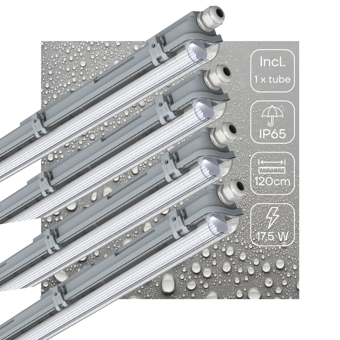 4 PACK - LED's Light LED TL armatuur 120 cm compleet met LED TL buis - 2160lm - Image 2