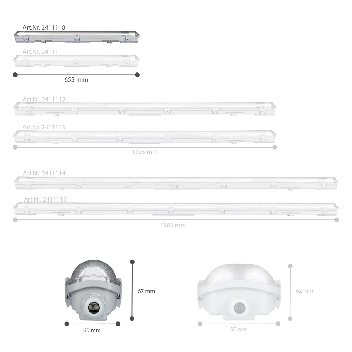 LED's Light LED TL armatuur 60 cm compleet met LED TL buis - 1080lm - 9W - 4000K - Image 10