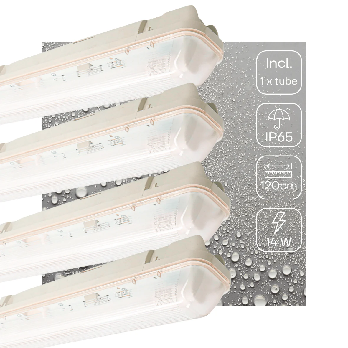 4 PACK - LED's Light LED TL armatuur met sensor 120 cm - Bewegingssensor en nachtsensor - Waterdicht - 2100 lm - Image 2