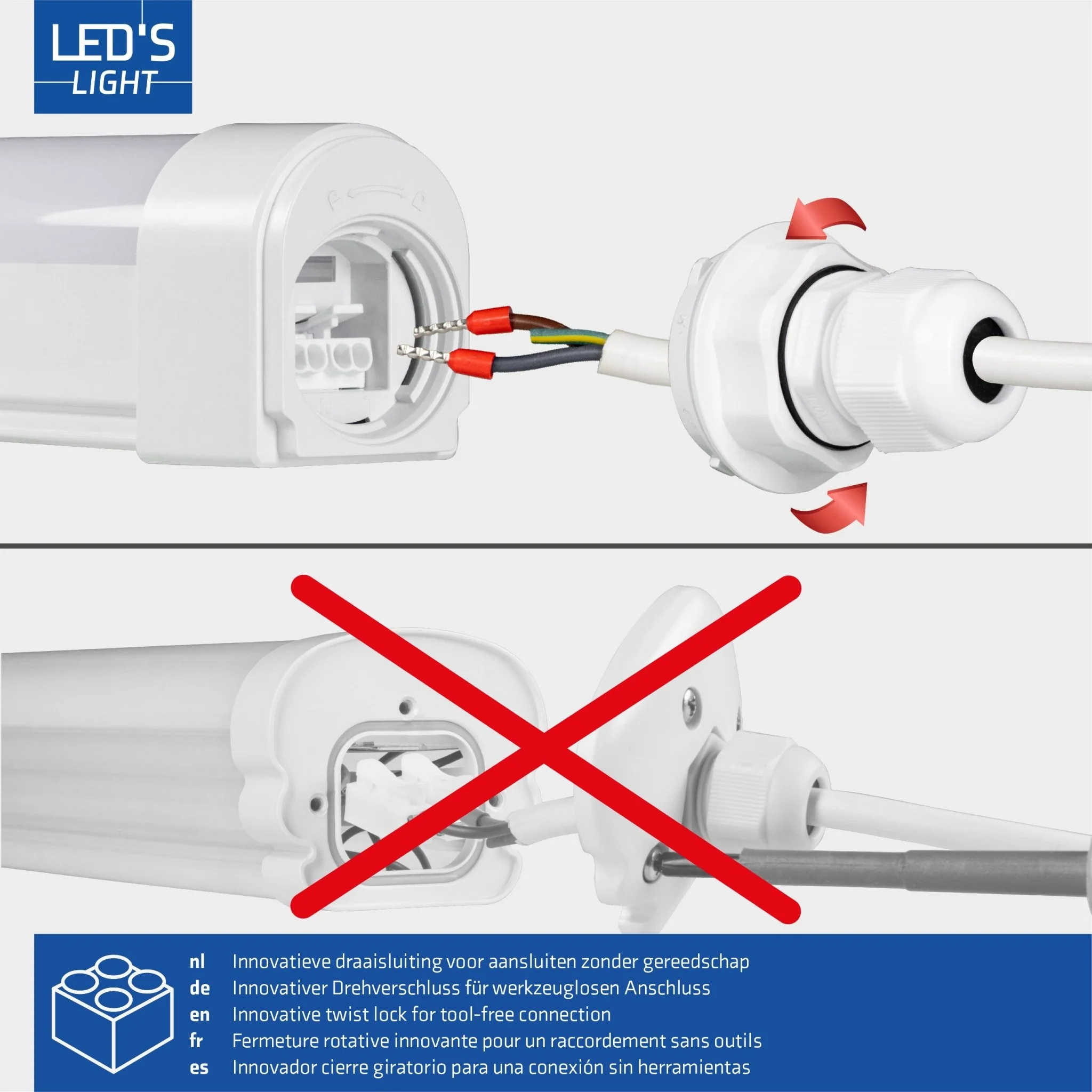 2 PACK - LED's Light LED TL lamp compleet 120 cm - Koppelbaar tot 10 lampen - Waterdicht - IP65 - Image 7