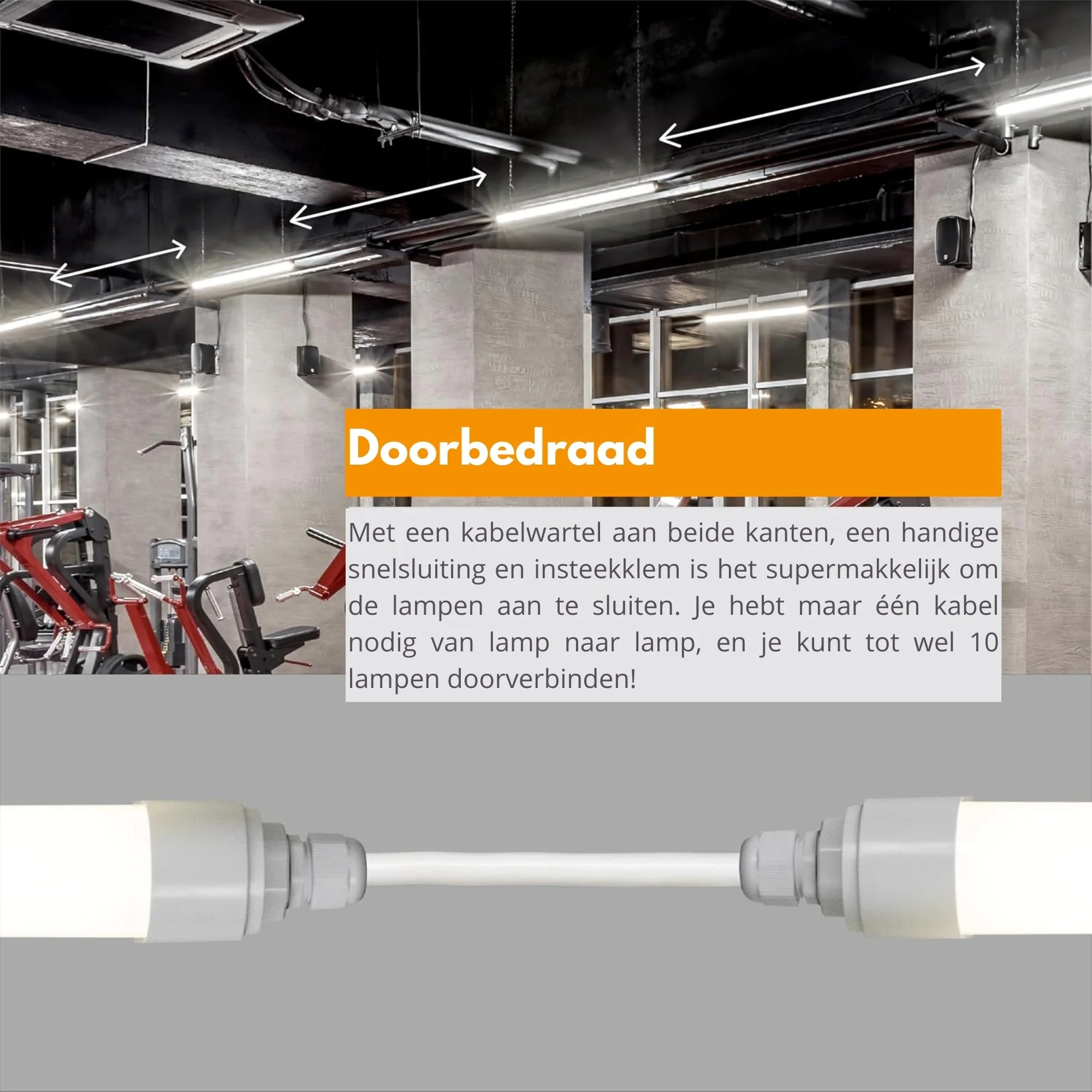 2 PACK - LED's Light LED TL lamp compleet 120 cm - Koppelbaar tot 10 lampen - Waterdicht - IP65 - Image 8
