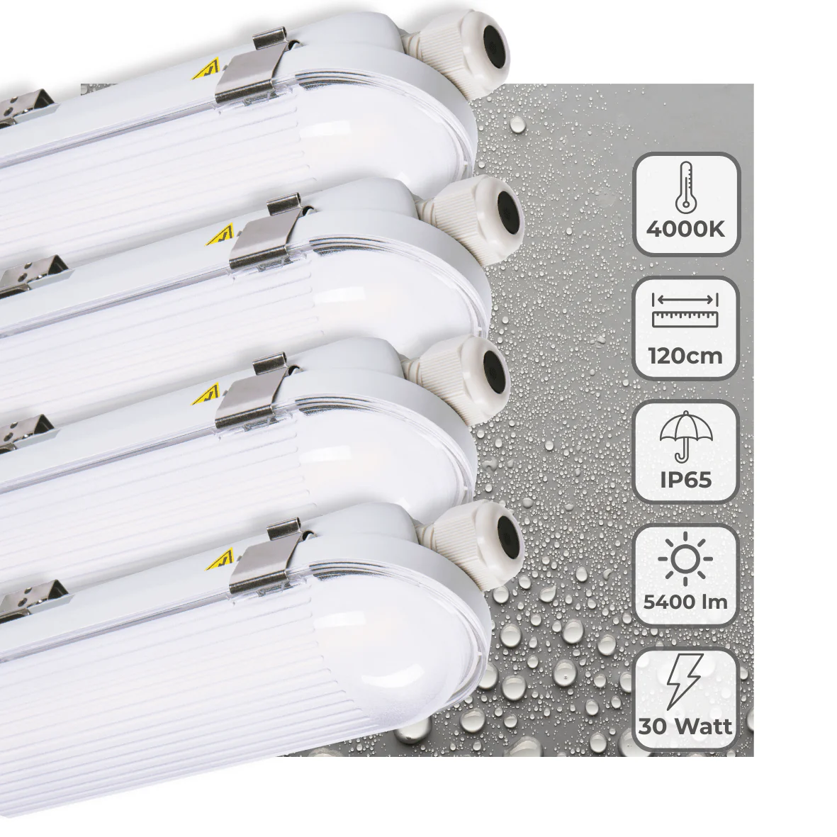 4 PACK -LED's Light Pro Philips TL armatuur met strip 120 cm - Koppelbaar - Power switch - Energielabel B - 5400 lm - 185lm/w - 30W - 4000K - Image 2