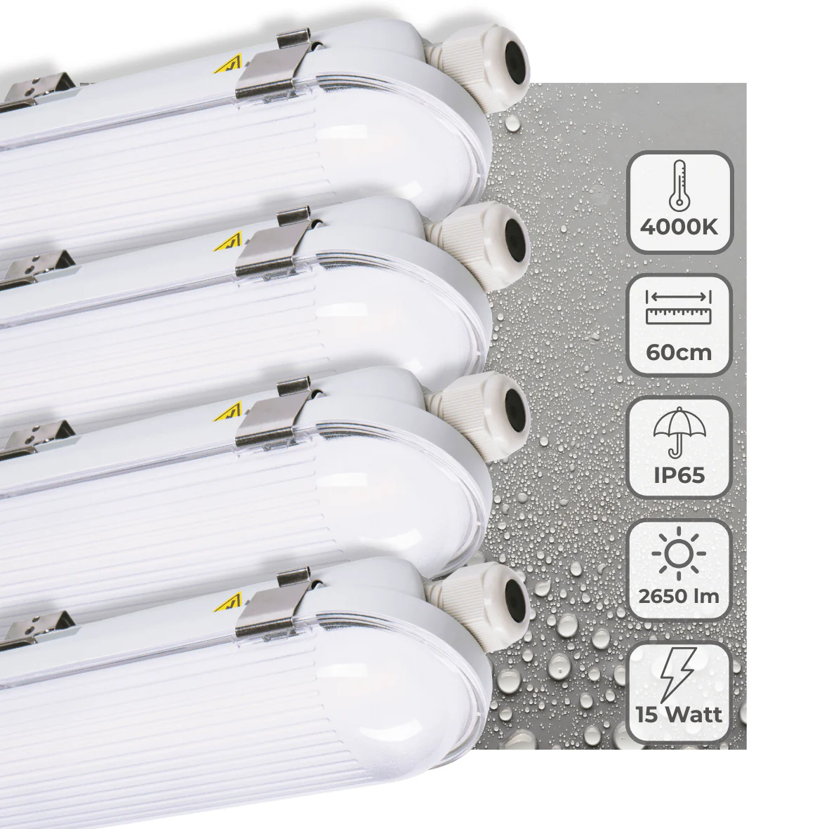 4 PACK - LED's Light Pro Philips TL Armatuur Strip 60 cm - Koppelbaar - Energielabel B - IP65 waterdicht - 2650 lm - 175lm/w - Image 2