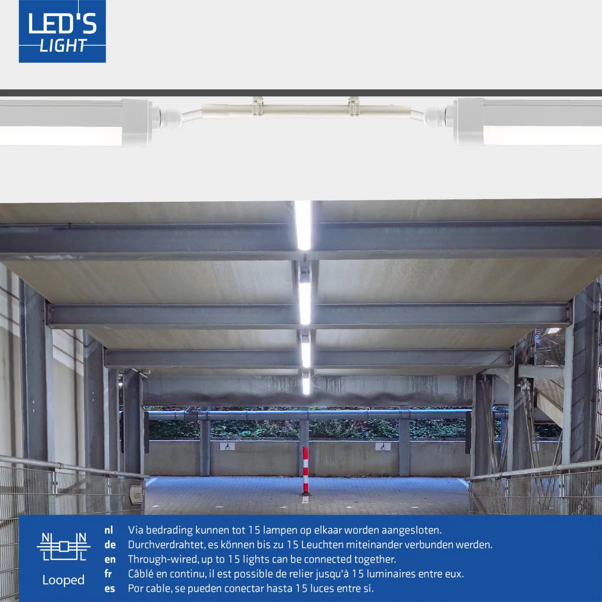 2 PACK - LED's Light TL armatuur met Strip - Koppelbaar - 46W 150cm 5520lm 4000K - Image 7