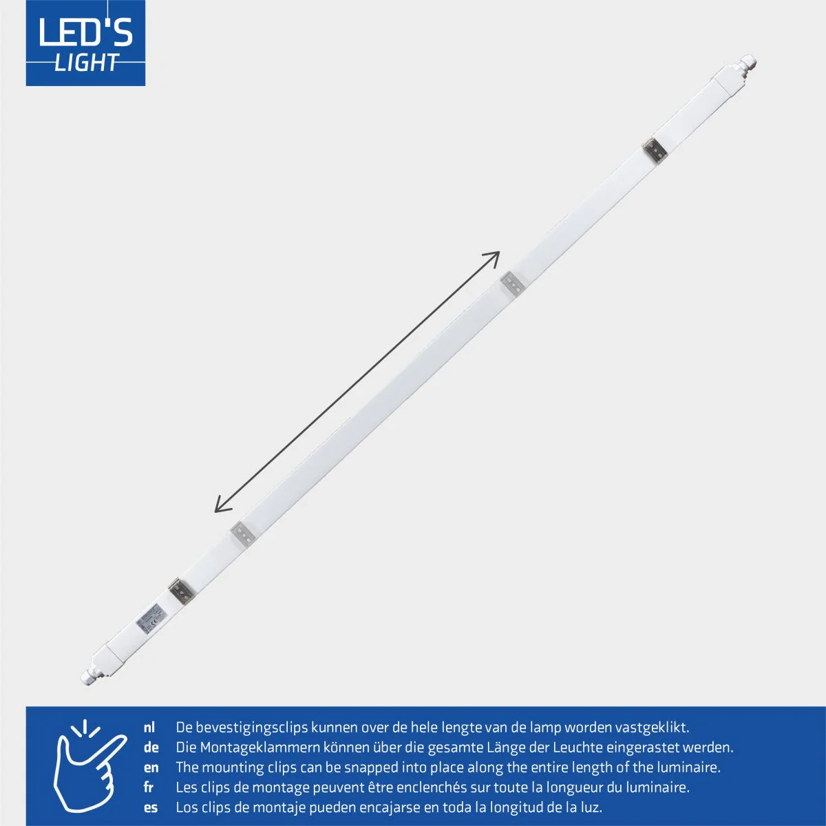 2 PACK - LED's Light TL armatuur met Strip - Koppelbaar - 46W 150cm 5520lm 4000K - Image 8