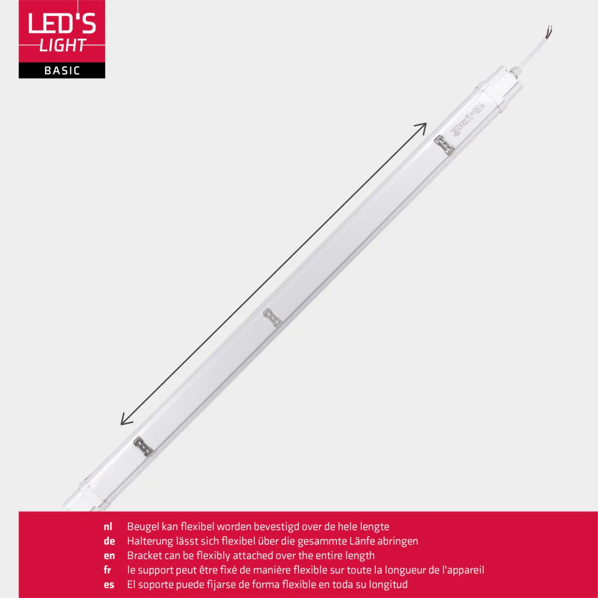 LED's Light TL Licht balk Batten 120 cm - Geschikt voor alle binnen en vochtige ruimtes - 18W - IP65 - IK08 - 1900lm - Image 6