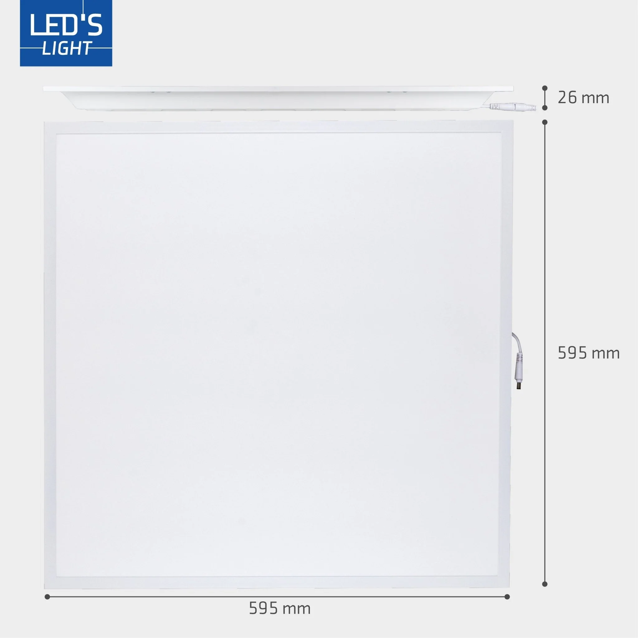 4PACK LED's Light Panelen vierkant 595x595mm - Compleet universeel paneel met driver - 40W - 4 stuks - Image 8