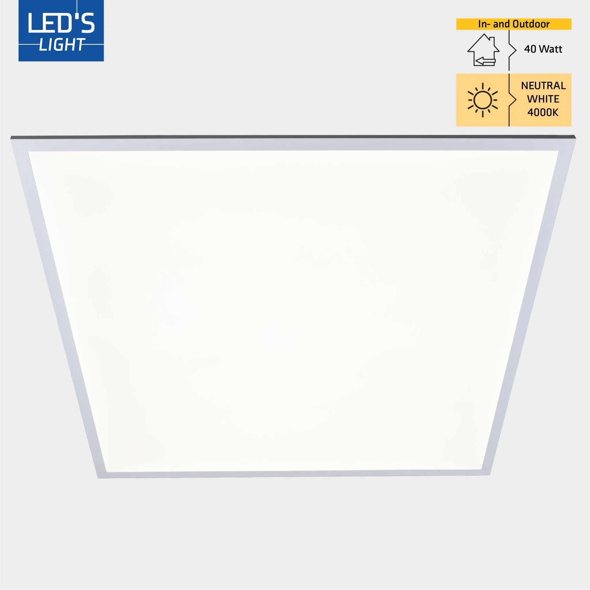 4PACK LED's Light Panelen vierkant 595x595mm - Compleet universeel paneel met driver - 40W - 4 stuks - Image 9