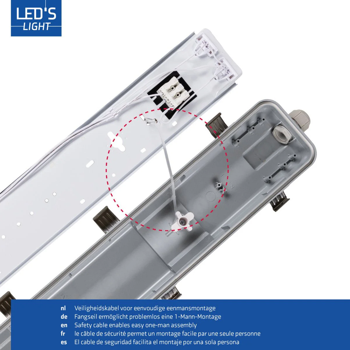 LED's Light Dubbele LED TL lamp 60 cm - compleet met LED buizen - Binnen en buiten - 2200 lm - 2x6W - 4000K - 185lm/w - Energielabel B - Image 5