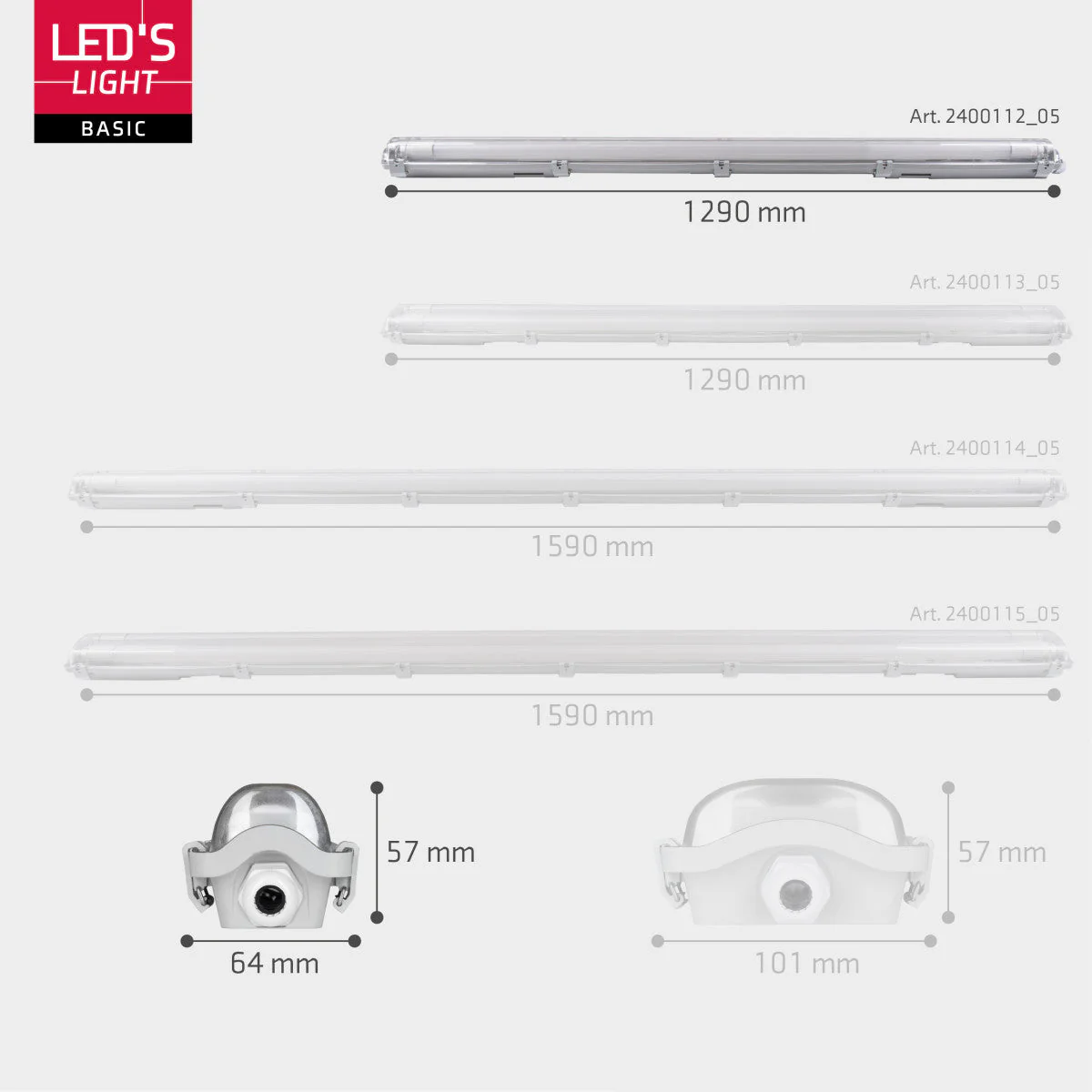 2 PACK - LED's Light LED TL armatuur met lamp 120 cm - Koud wit licht 6500 K - Waterdicht - Complete set - Image 8