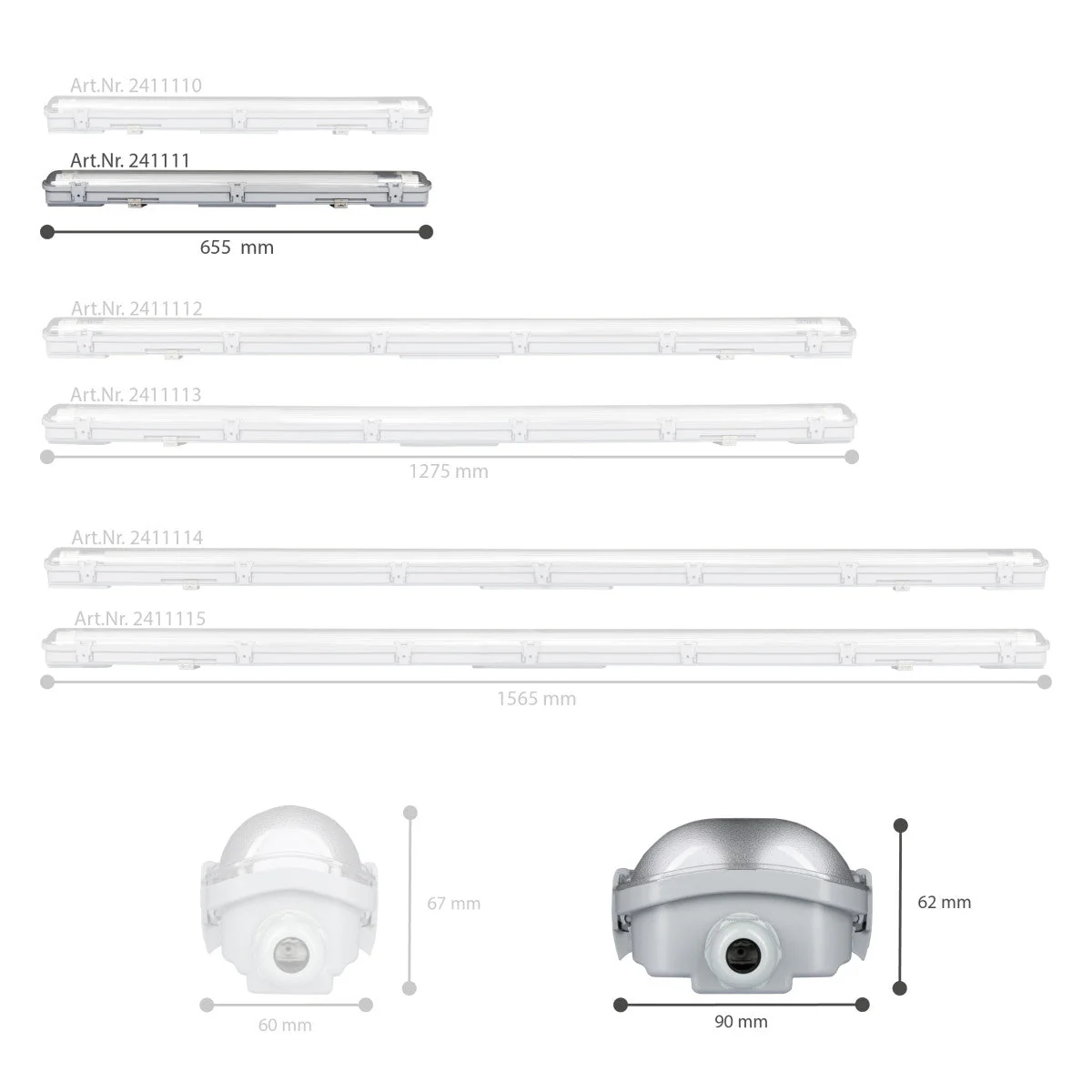 LED's Light LED TL dubbel armatuur 60 cm - Compleet met 2 LED TL buizen 60 cm - 2160lm - Image 8