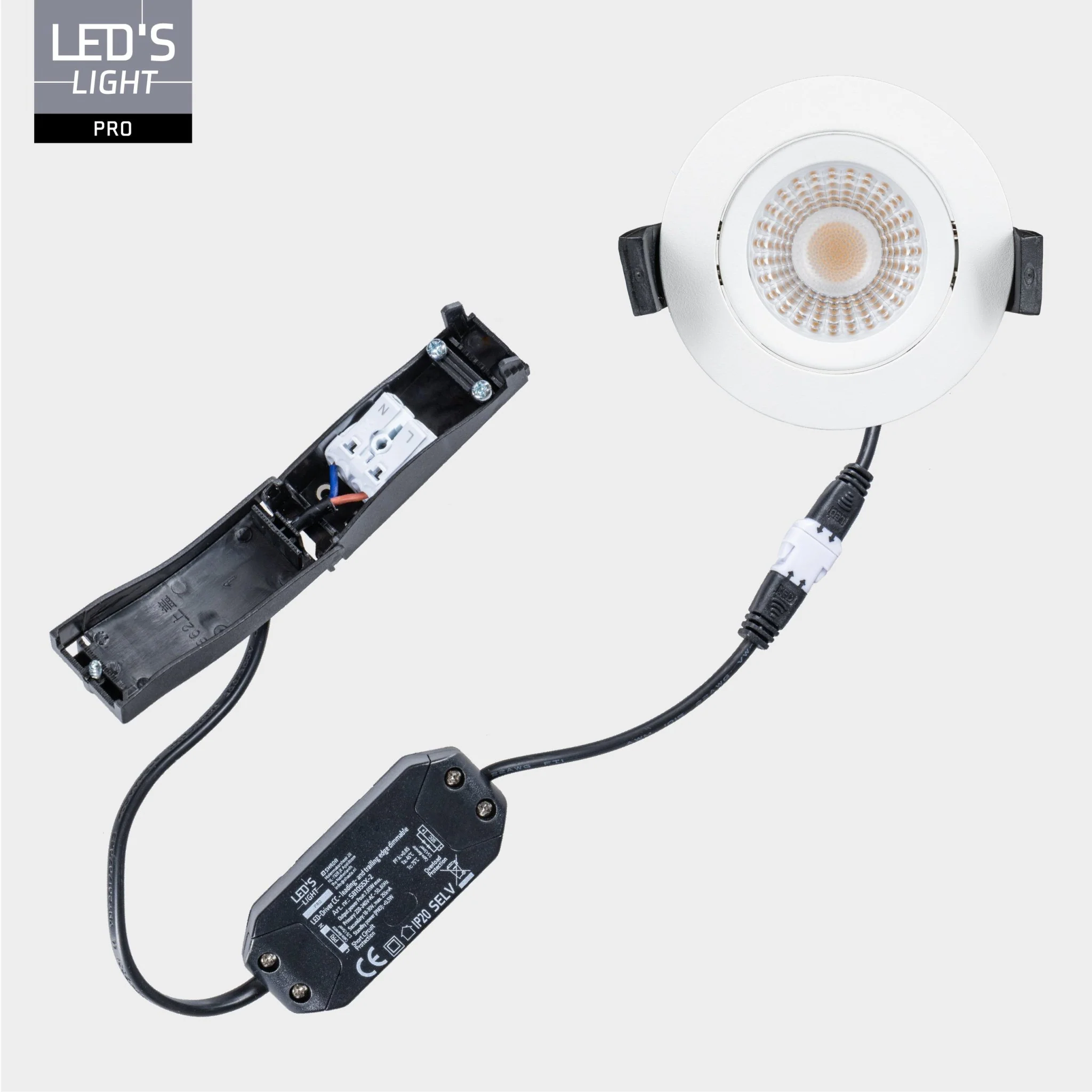3 PACK - LED's Light PRO downlight inbouwspot Ø 68mm - Spatwaterdicht - Dimbaar - Universeel - Wit - Image 11