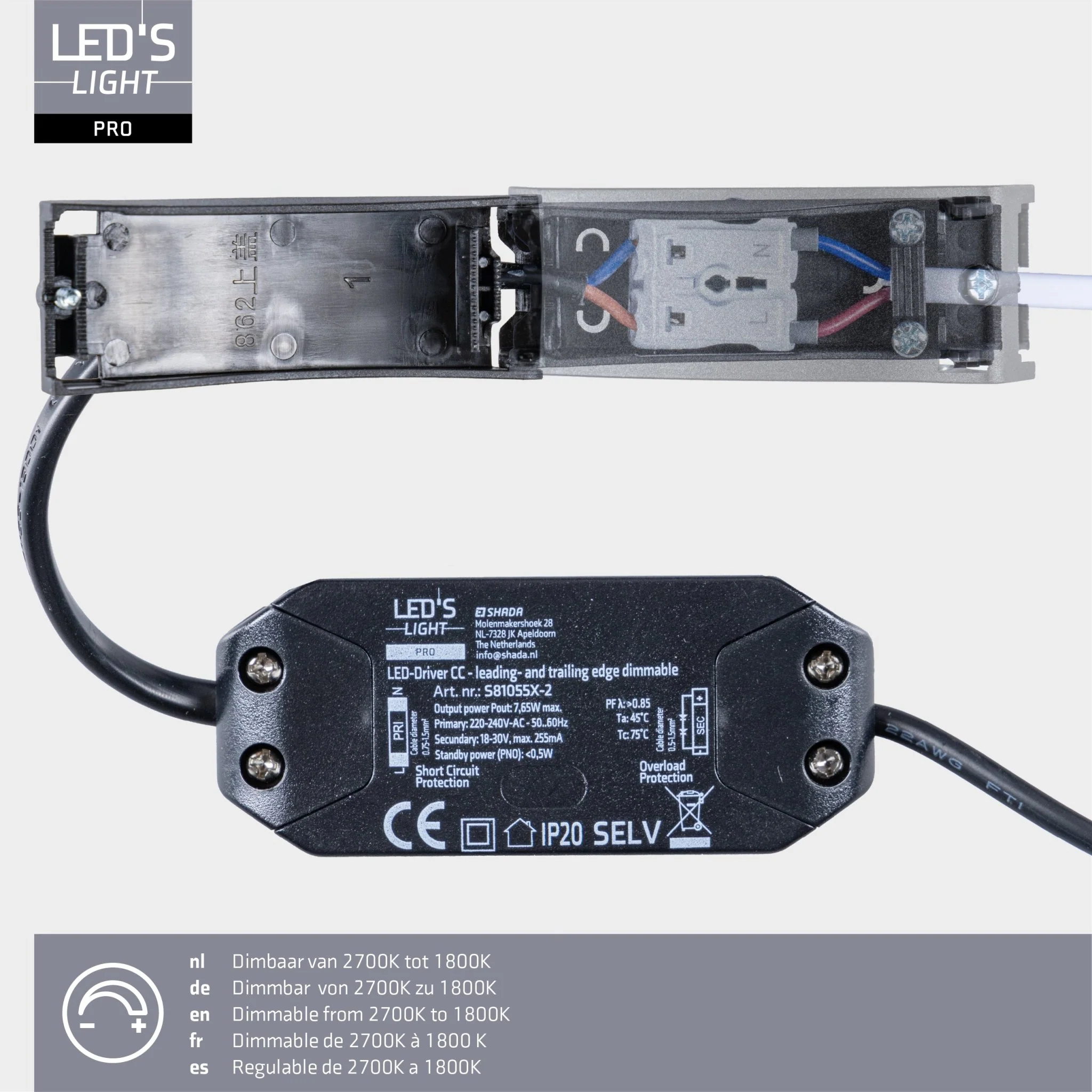 3 PACK - LED's Light PRO downlight inbouwspot Ø 68mm - Spatwaterdicht - Dimbaar - Universeel - Wit - Image 9