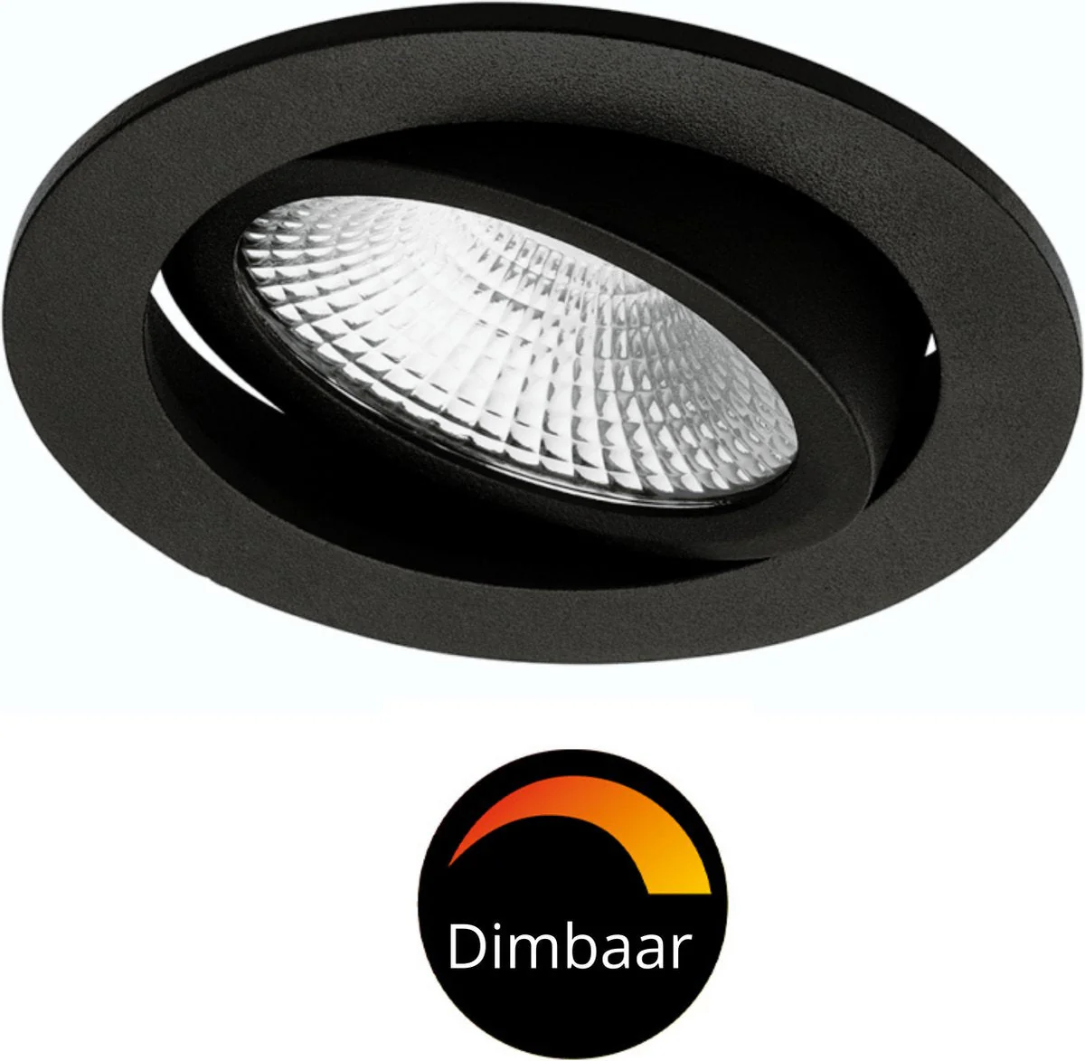 LED's Light Pro LED Inbouwspot Zwart - DimToWarm - Ø 68mm - Kantelbaar - Warm wit licht - CRI95- Dimbaar - Image 8