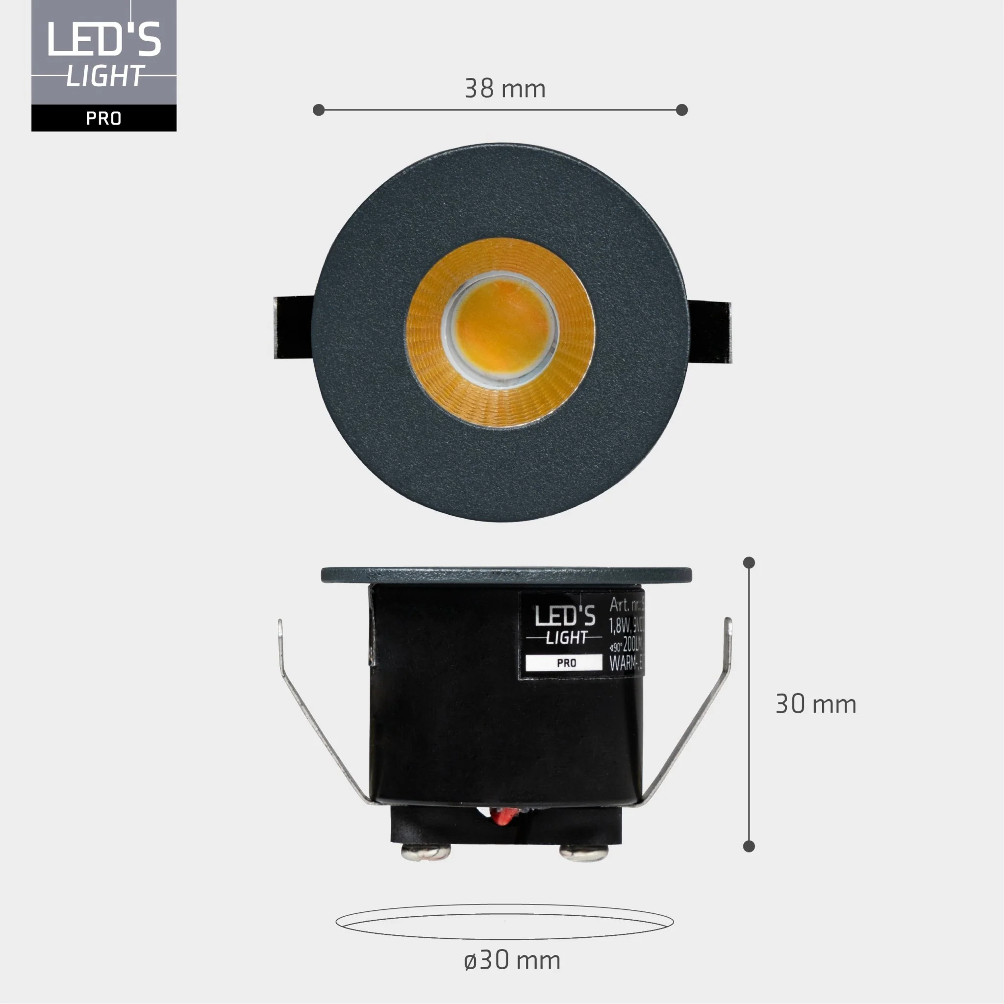 LED's Light PRO mini inbouwspot 3 cm - Voor overkapping, veranda's en inbouwplafonds - Dimbaar - 3 Kleuren plaatjes - Image 10