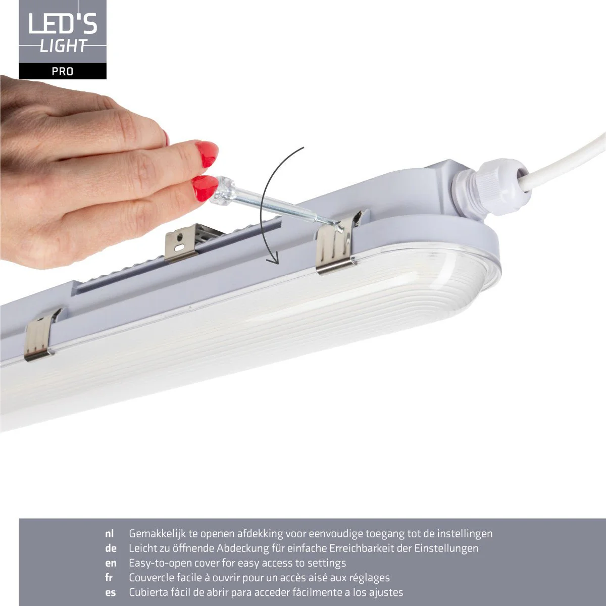 4 PACK - LED's Light pro Koppelbaar CCT/Power select TL armatuur met Strip - 180lm/w 39W 150cm 7020lm 3000K/4000K/6500K - IP65 IK08 - Image 5