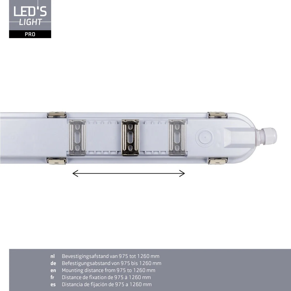 4 PACK - LED's Light pro Koppelbaar CCT/Power select TL armatuur met Strip - 180lm/w 39W 150cm 7020lm 3000K/4000K/6500K - IP65 IK08 - Image 6