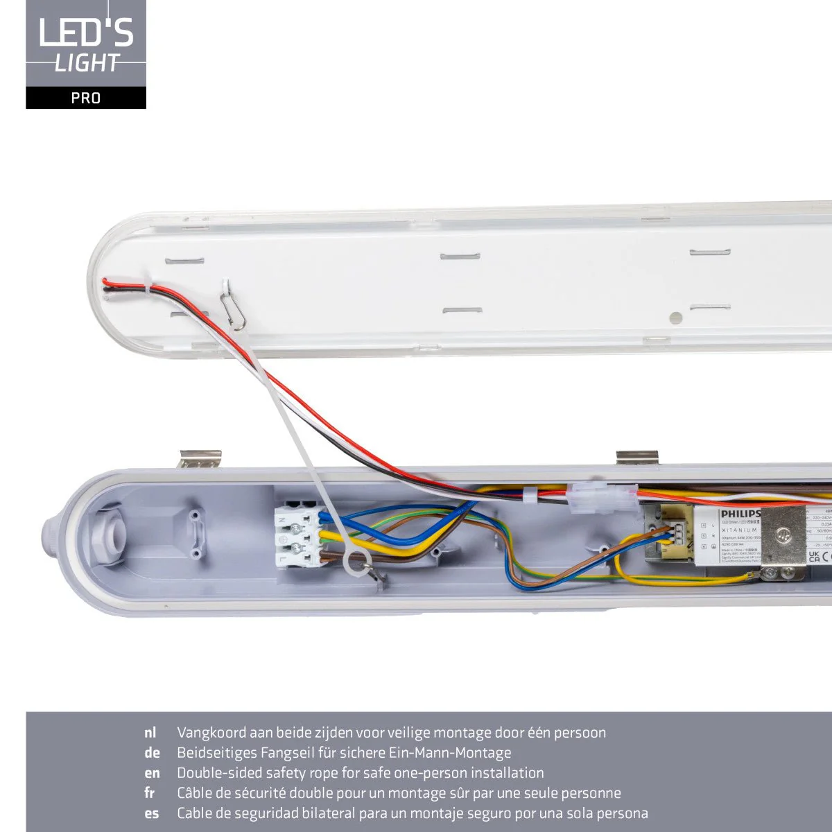 4 PACK - LED's Light pro Koppelbaar CCT/Power select TL armatuur met Strip - 180lm/w 39W 150cm 7020lm 3000K/4000K/6500K - IP65 IK08 - Image 7