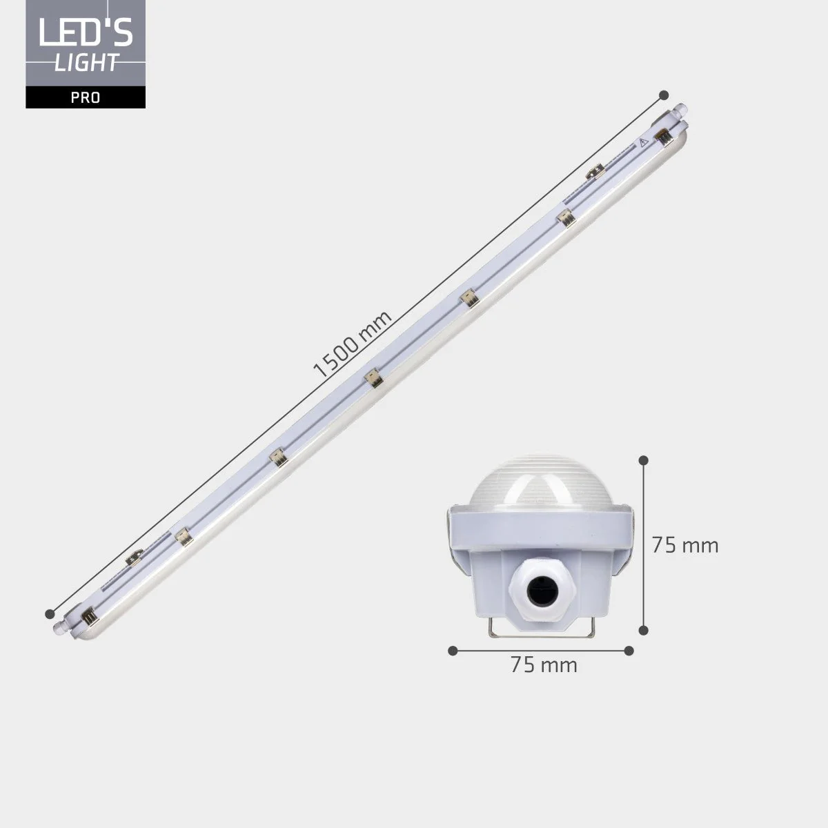 4 PACK - LED's Light pro Koppelbaar CCT/Power select TL armatuur met Strip - 180lm/w 39W 150cm 7020lm 3000K/4000K/6500K - IP65 IK08 - Image 8