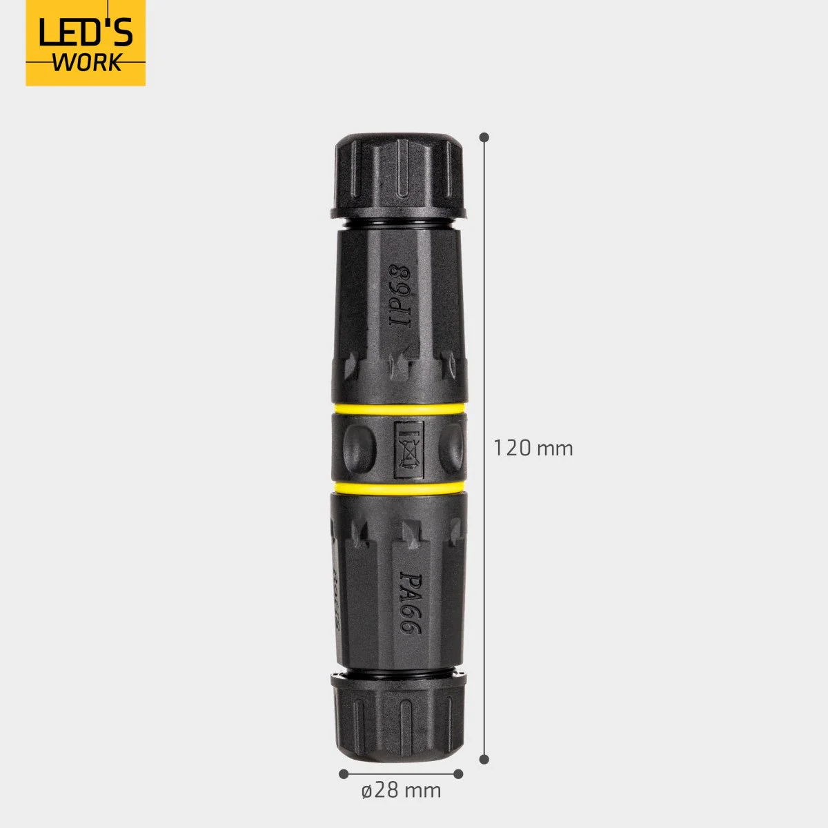 LED's Work Ethernet connector RJ45-connector I-vorm – CAT6A – Ø4,5–7,5 mm kabel – IP68 - Image 5