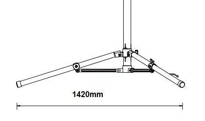 LED's Work Premium Tripod Accessoire - Statief - 1420mm 2990mm - Zwart - Image 5