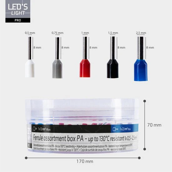 Adelhulzen assortiment set - 5 maten van 0.5mm² tot 2.5mm² - 400 stuks - Image 3
