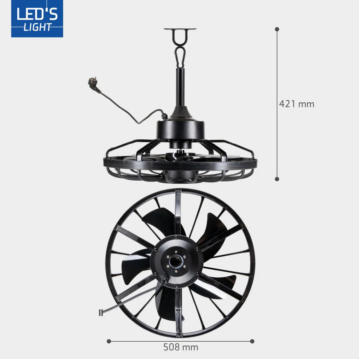 All-weather plafondlamp met ventilator – Ideaal voor veranda/overkapping en buiten/binnen ruimtes - Image 11
