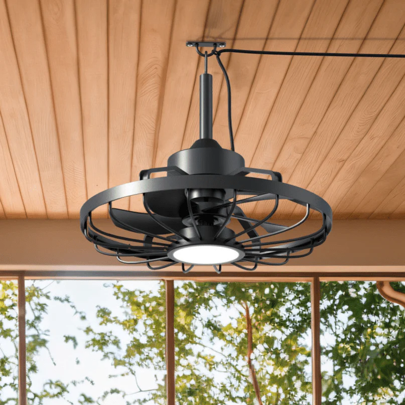 All-weather plafondlamp met ventilator – Ideaal voor veranda/overkapping en buiten/binnen ruimtes - Image 3