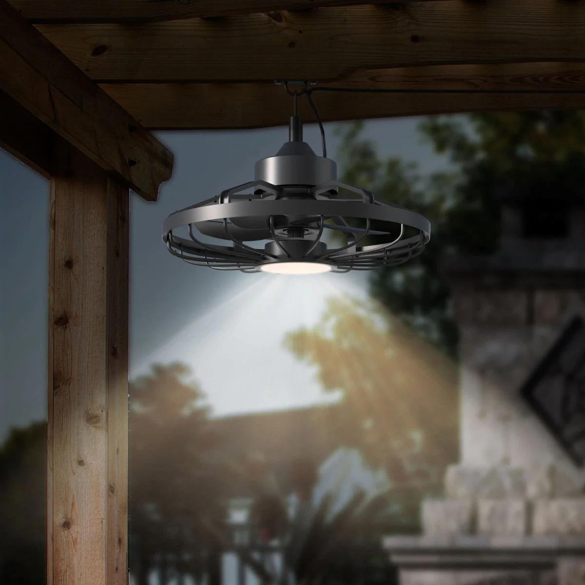 All-weather plafondlamp met ventilator – Ideaal voor veranda/overkapping en buiten/binnen ruimtes - Image 4