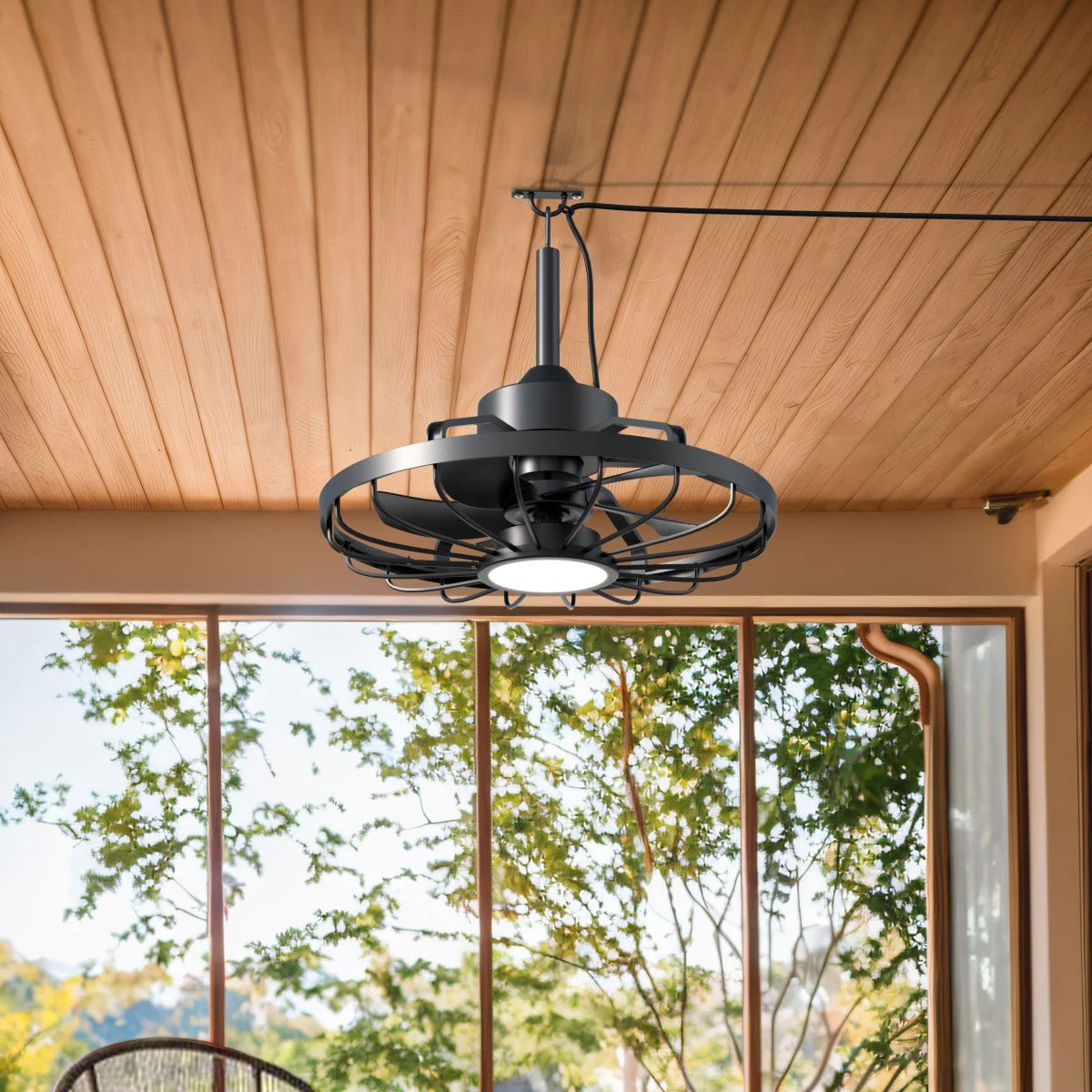 All-weather plafondlamp met ventilator – Ideaal voor veranda/overkapping en buiten/binnen ruimtes - Image 5