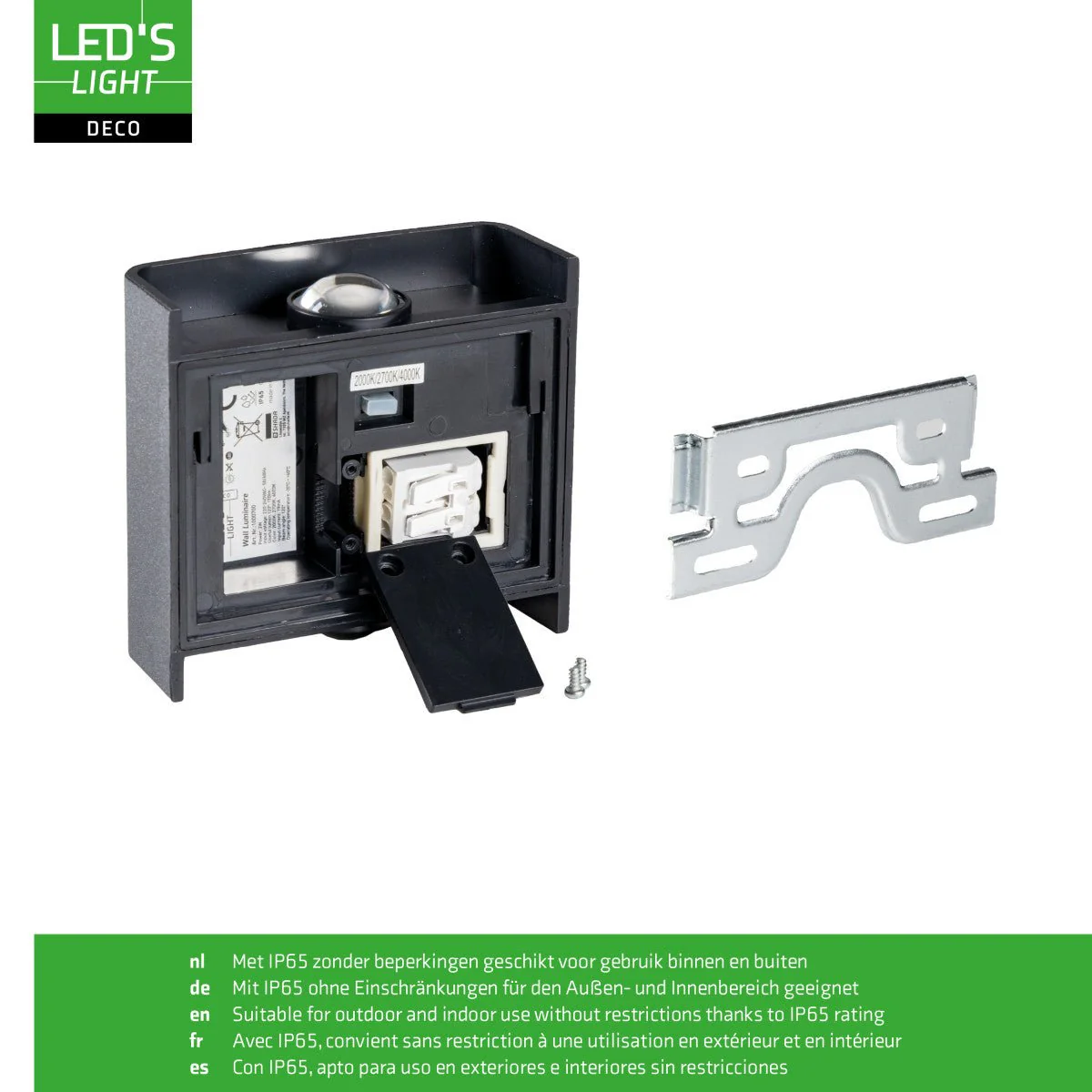 Buitenlamp met Lichtbron - Wandarmatuur - 170lm 2000K/2700K/4000K - Zwart - IP65 - Image 6