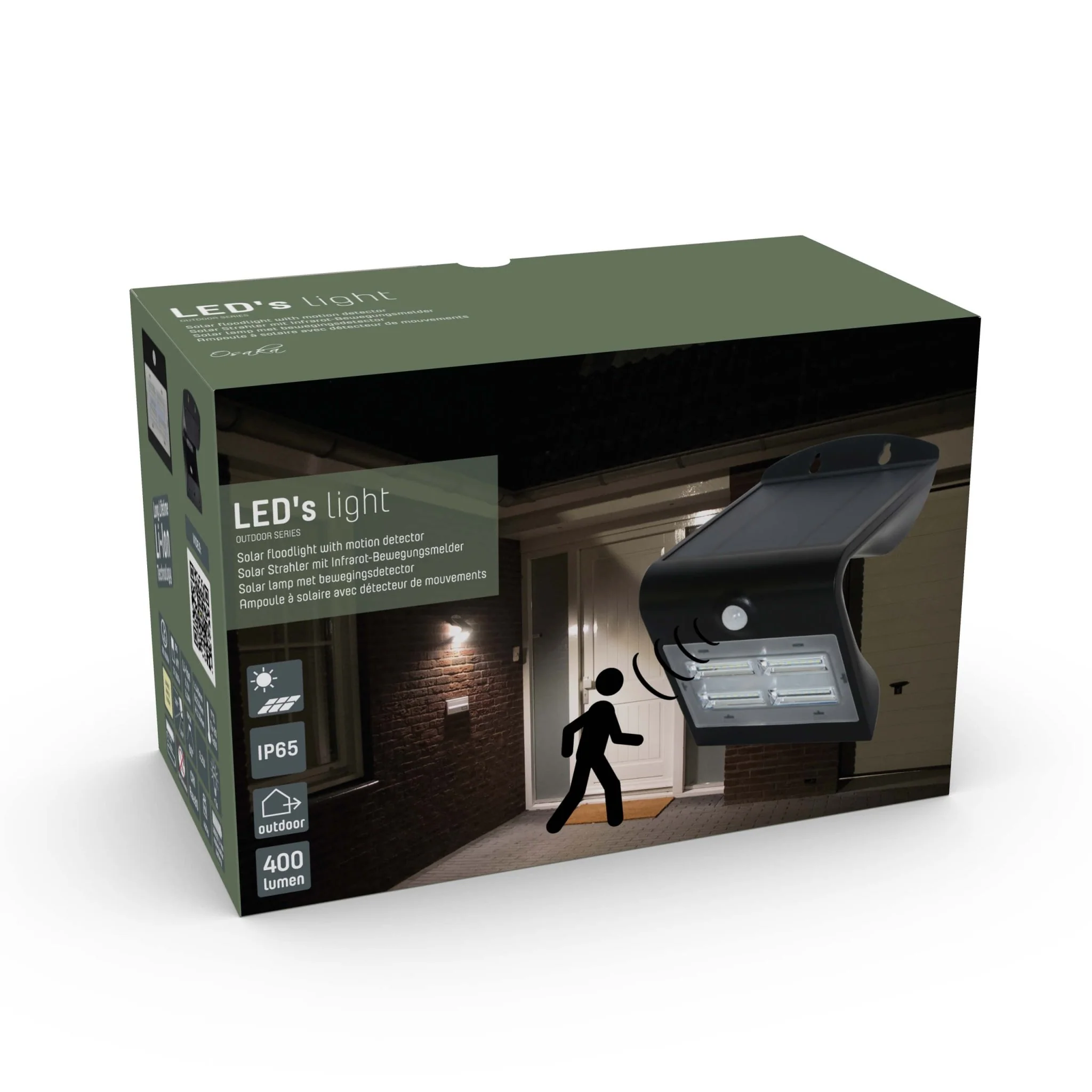 LED's Light Solar LED Buitenlamp met Bewegingssensor 400 - 3 lichtstanden - Automatisch aan/uit - Zwart - Image 7