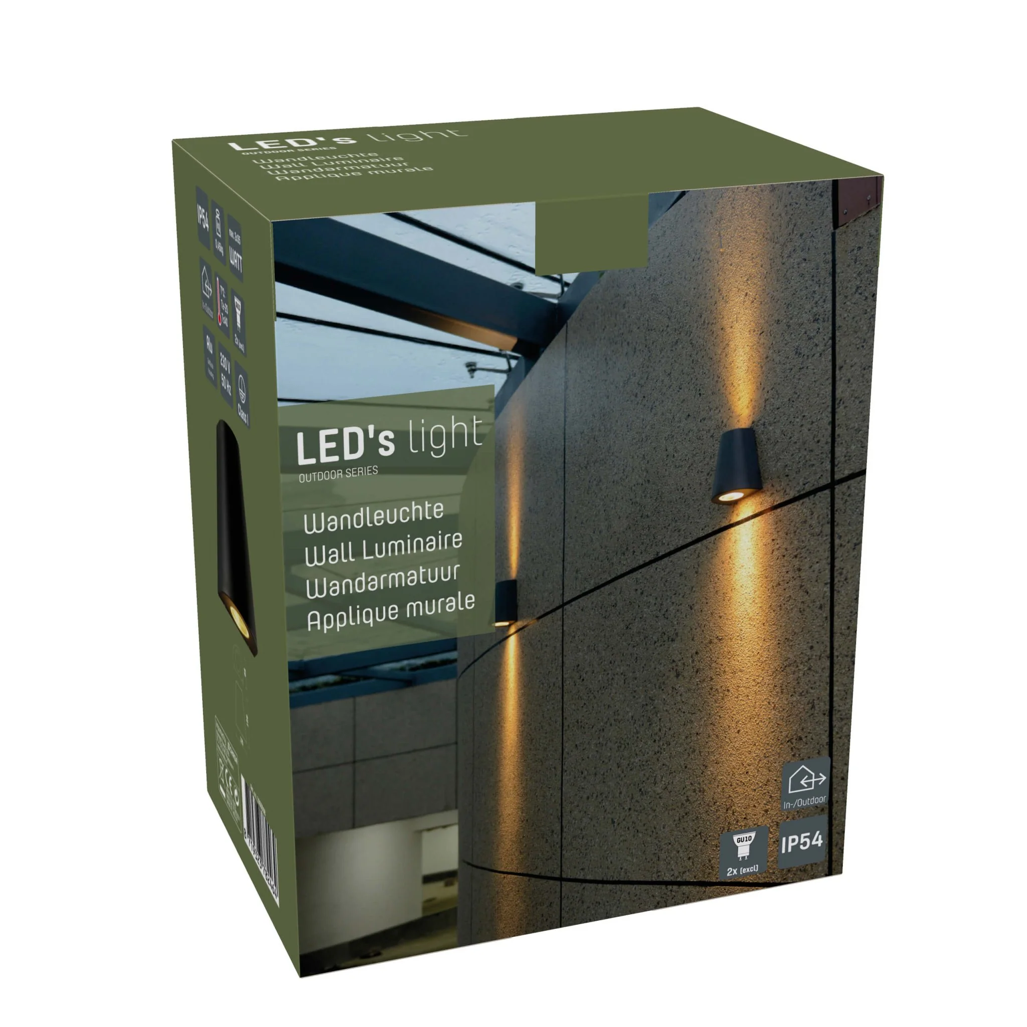 LED's Light LED Wandlamp Buiten - Vaas met 2 lichtpunten - Model Como - IP44 - Antraciet - Image 17